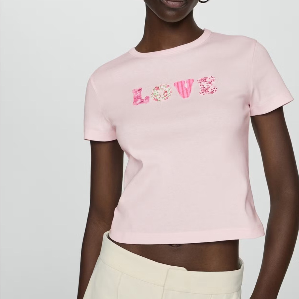 Mango Light Pink Crewneck Tee